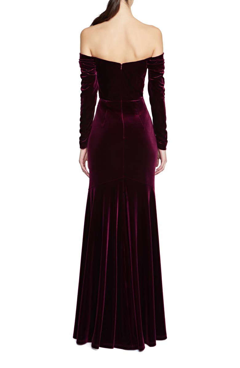 Theia Anita Off the Shoulder Long Sleeve Gown, Alternate, color, 