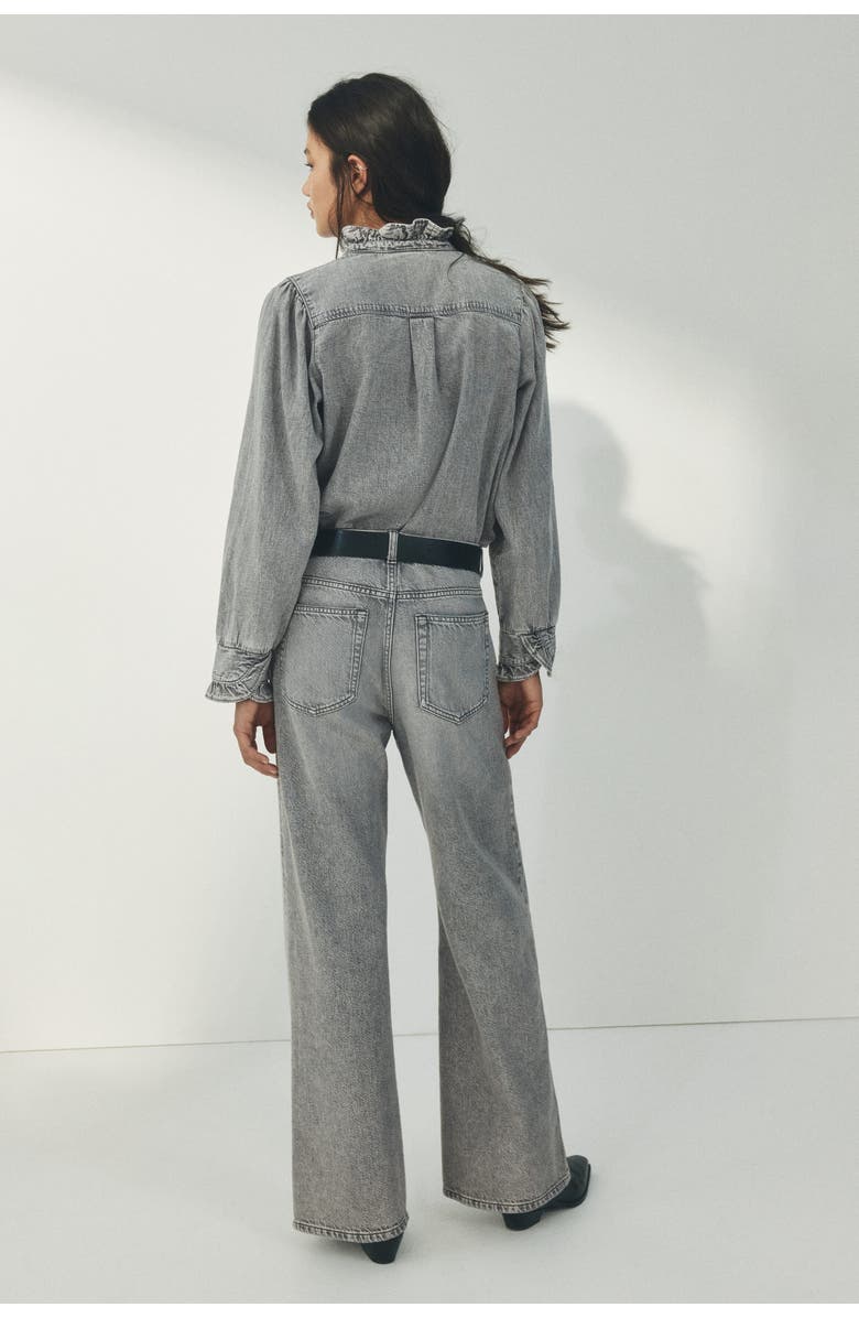 H&M Baggy Regular Waist Jeans, Alternate, color, Light Gray