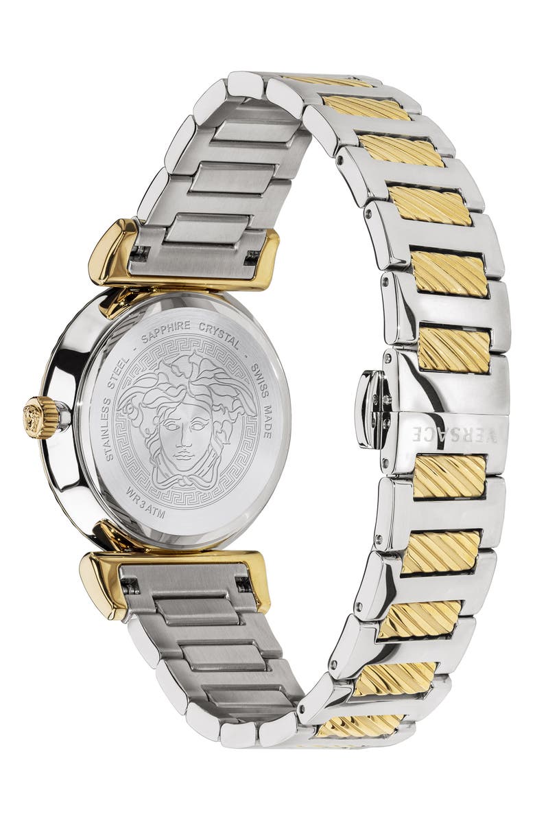 Versace V-Motif Stainless Steel Bracelet Watch, 35mm, Alternate, color, 