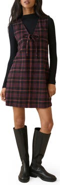 Nobody's Child Nila Plaid Pinafore Minidress
