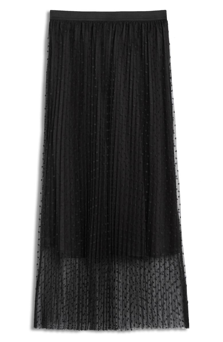 ModCloth Pleated Dot Tulle Midi Skirt, Alternate, color, 