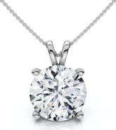 Bliss Diamond 1Ct Solitaire Diamond Pendant 14k Gold Lab Grown 18" Necklace