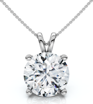 Bliss Diamond 1Ct Solitaire Diamond Pendant 14k Gold Lab Grown 18" Necklace