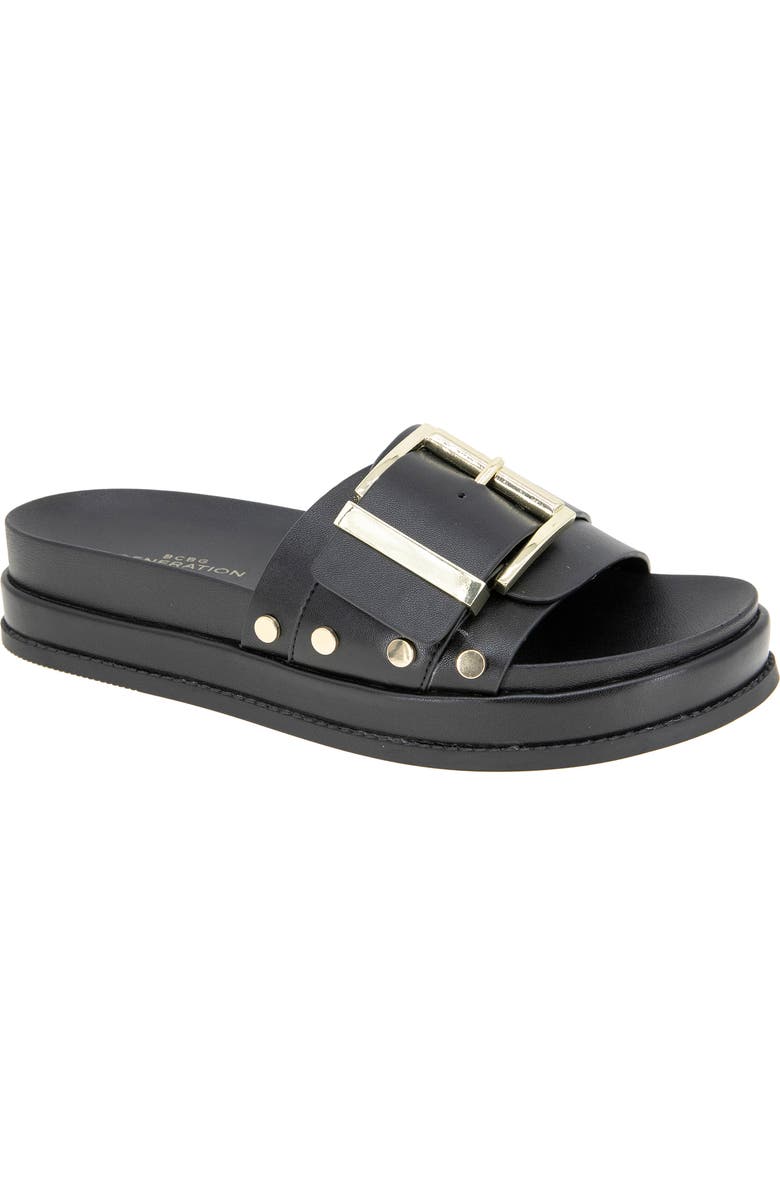 BCBGeneration Bonas Buckle Slide Sandal, Main, color, Black