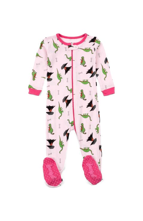 Footed Printed Cotton Matching Family Pajamas, Coordinated Prints (Baby)