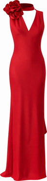 Vasiliki Luna Silky Bias Cut Dress in Assouline Red