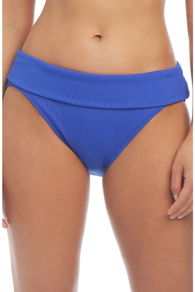 Foldover Hipster Bikini Bottoms, Alternate, color, TEQUILA