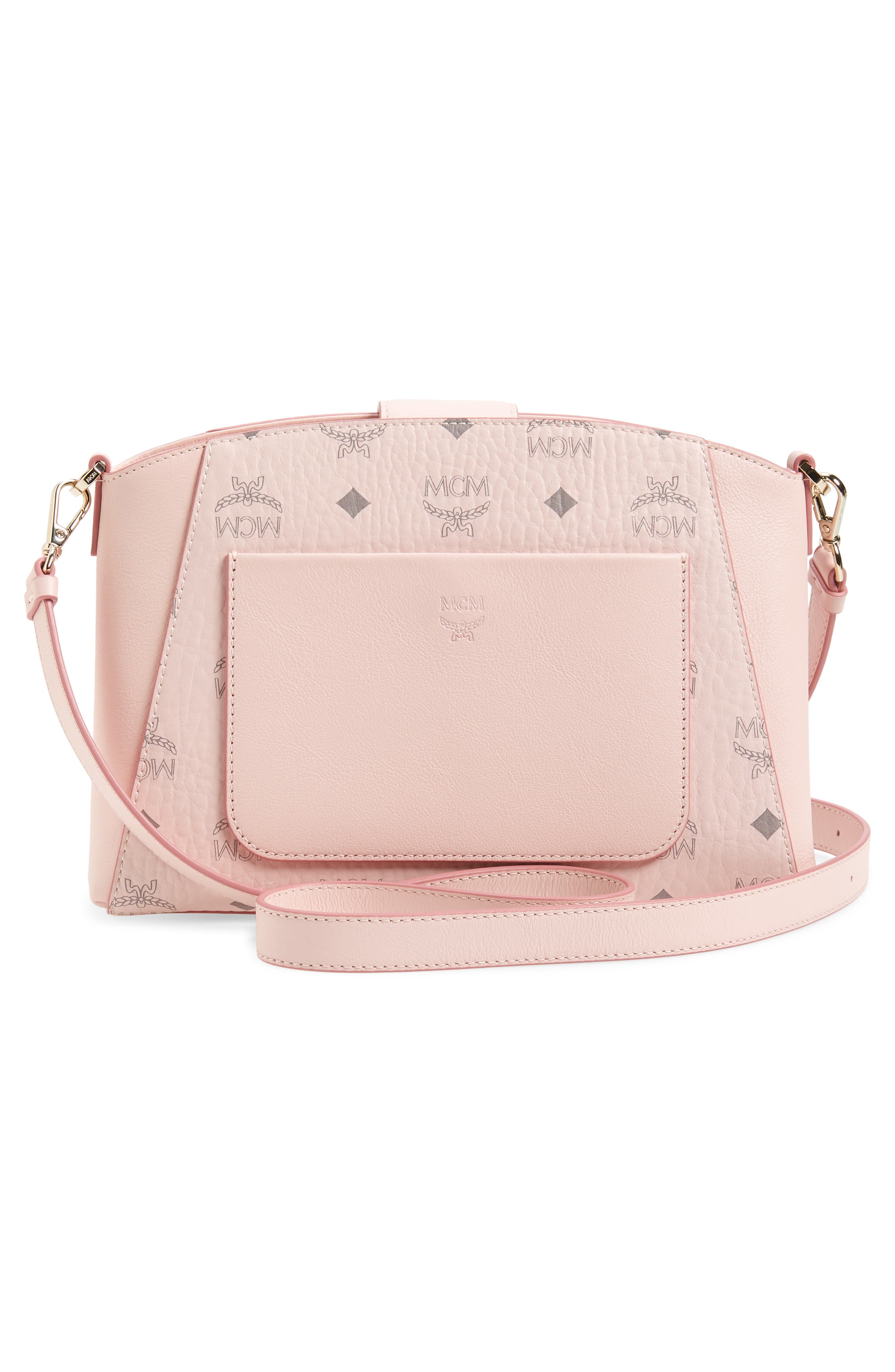 Essential Visetos Coated Canvas Crossbody Bag, Alternate, color, POWDER PINK