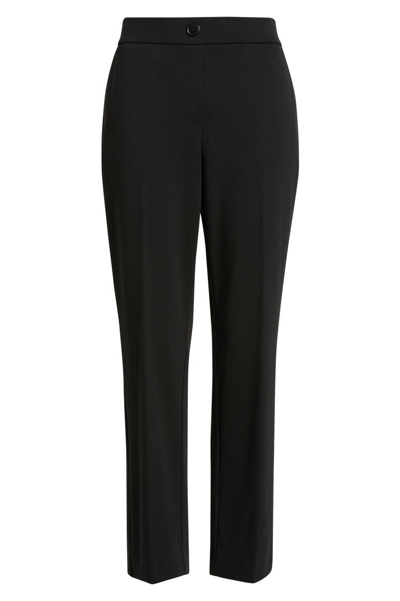 Faux Fly Straight Leg Pants, Alternate, color, ANNE BLACK
