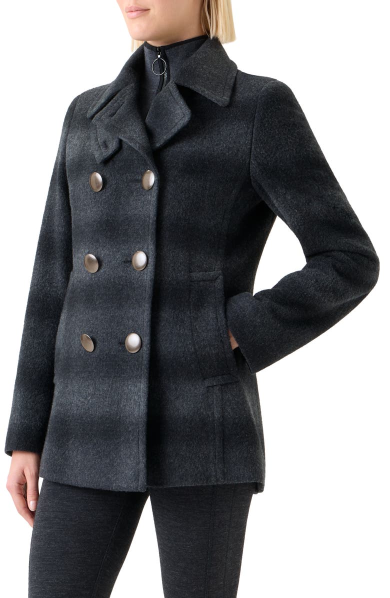 Akris punto Blurred Check Wool Blend Peacoat, Alternate, color, Charcoal-Black