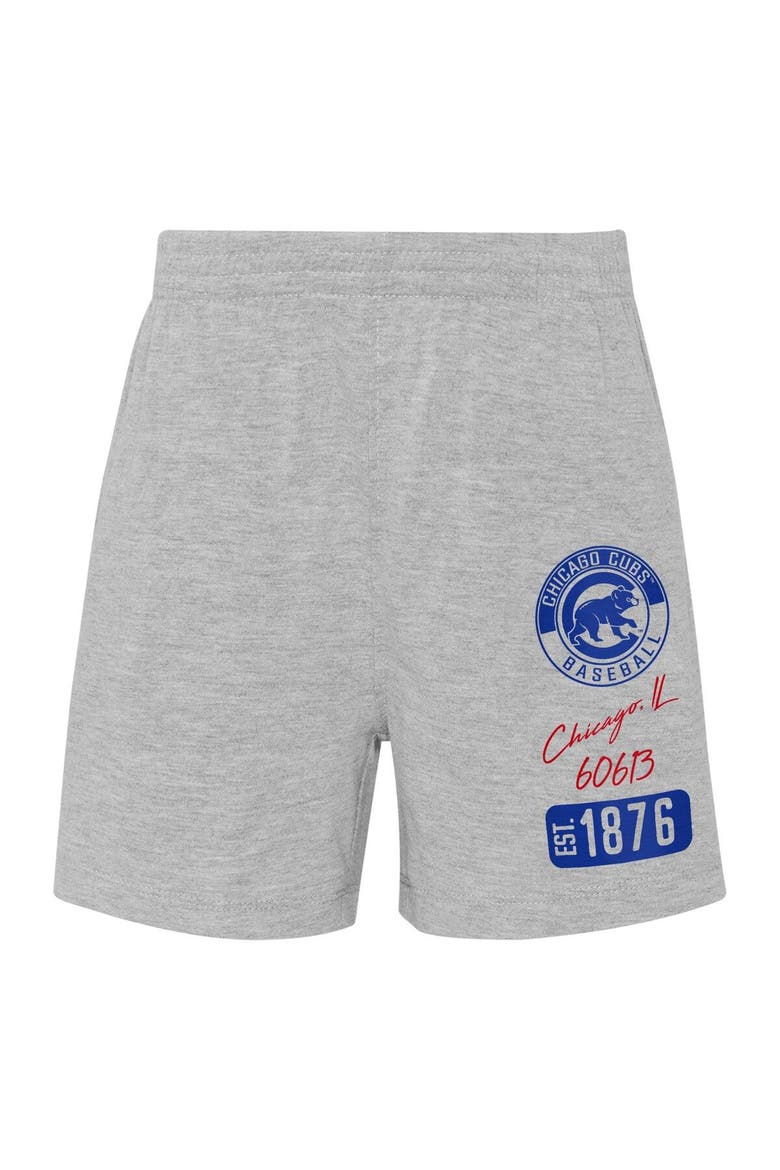 Infant Red/Heather Gray Chicago Cubs Ground Out Baller Raglan T-Shirt and Shorts Set, Alternate, color, Red