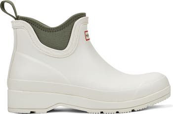 Hunter Waterproof Chelsea Rain Boot White Olive