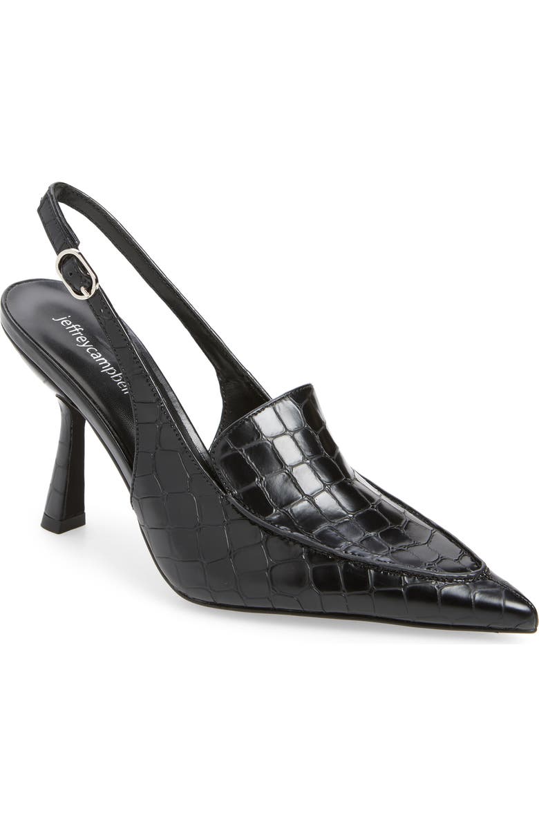 Jeffrey Campbell Acclaimed Pointed Toe Pump, Main, color, Black Croco