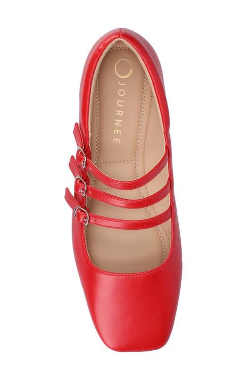 Journee Collection Darlin Multi Strap Mary Jane Flat In Red