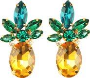 EYE CANDY LOS ANGELES 24K Gold Plated Tropi Crystal Pineapple Earrings