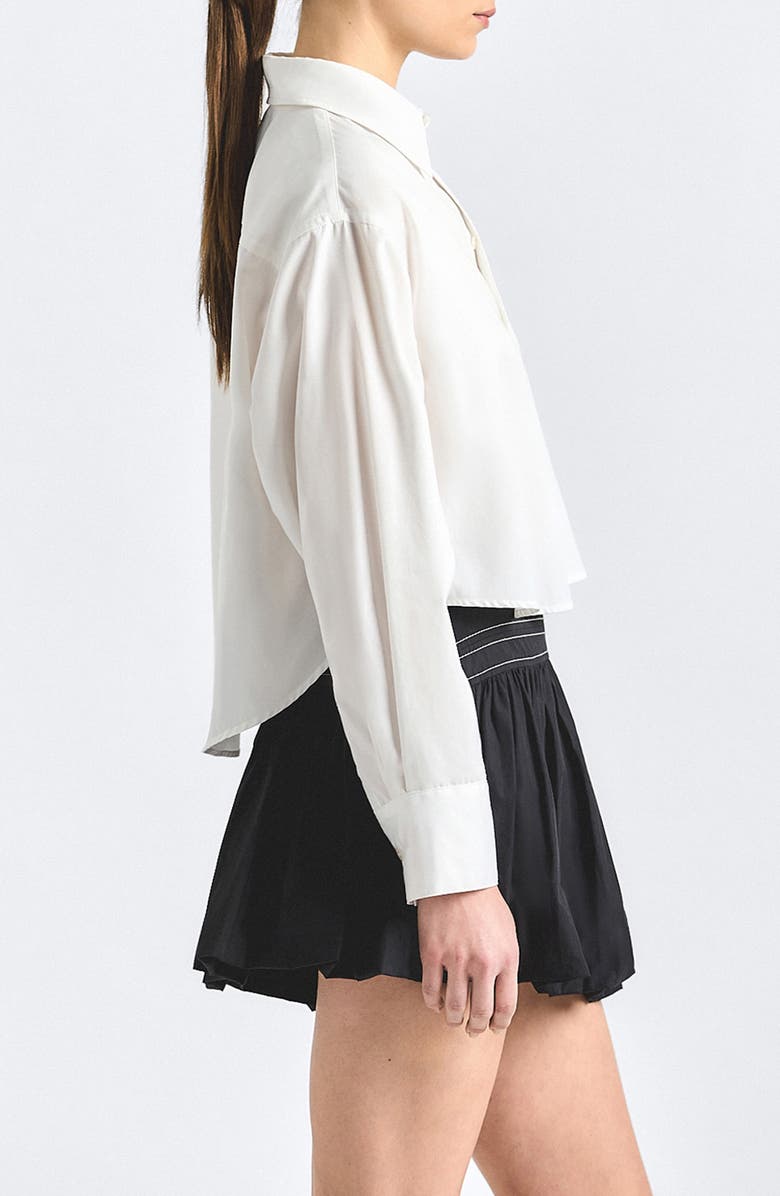 Derek Lam 10 Crosby Evelina Poplin Boxy Button-Up Shirt, Alternate, color, White