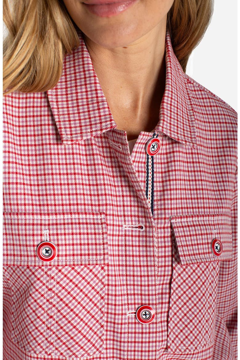 Tattersall Plaid Jacket, Alternate, color, CHERRY RED TATT PLAID