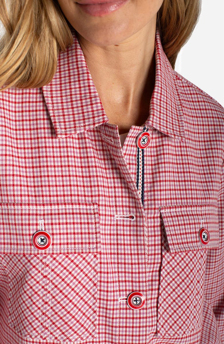 Liverpool Los Angeles Tattersall Plaid Jacket, Alternate, color, Cherry Red Tatt Plaid