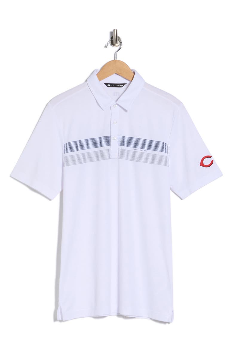TravisMathew Cincinnati Reds Top Recruit Polo, Alternate, color, White