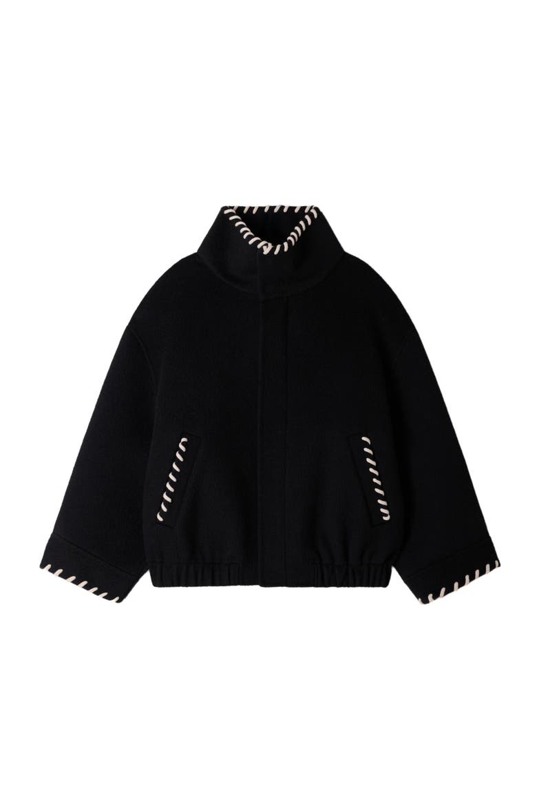Jacket with topstitched details, Alternate, color, Black