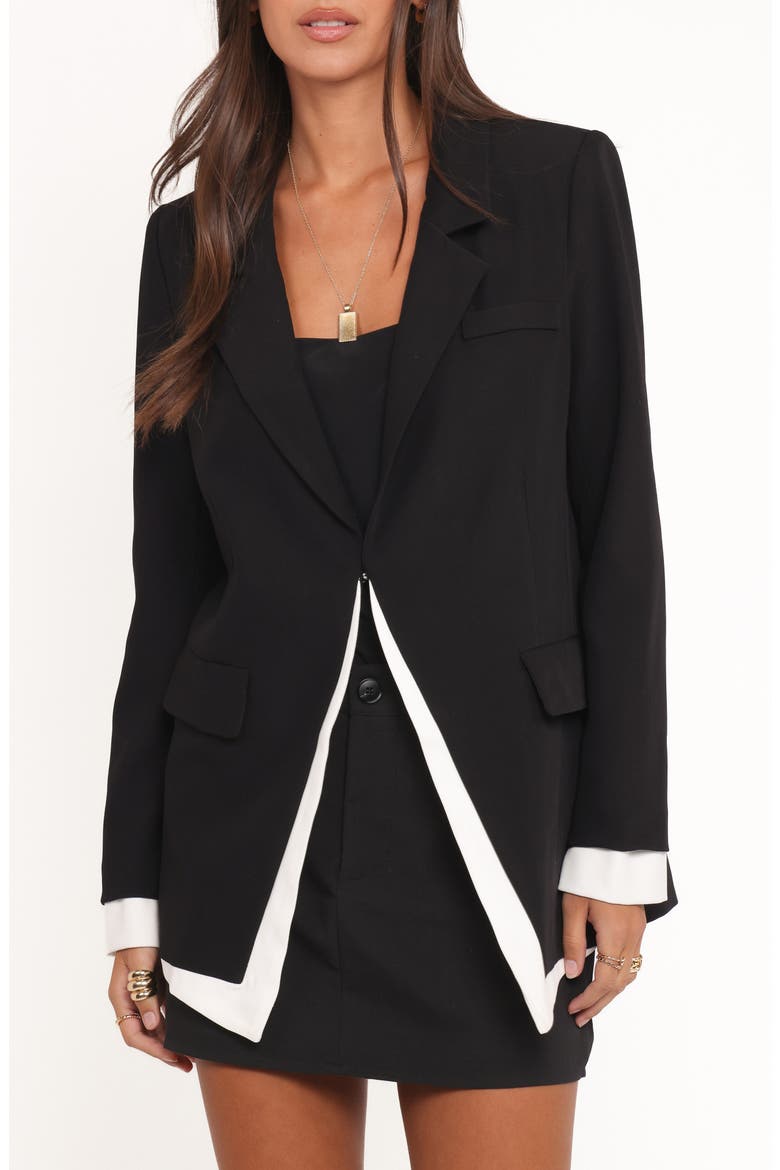 Melissa Layered Blazer, Main, color, BLACK