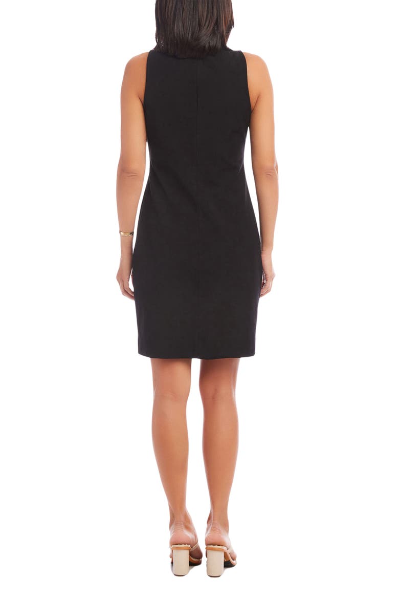 Audrey Sleeveless Split Neck Sheath Dress, Alternate, color, BLACK
