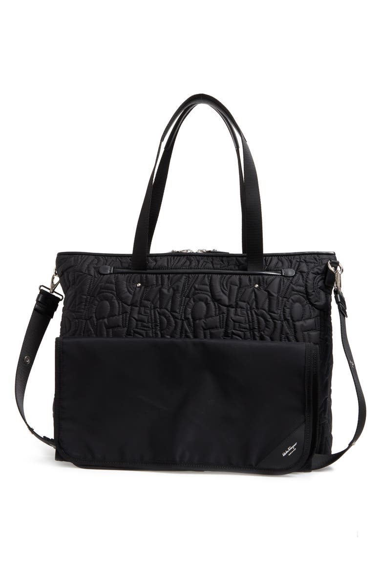 Salvatore Ferragamo Poppins Nylon Diaper Bag, Alternate, color, NERO