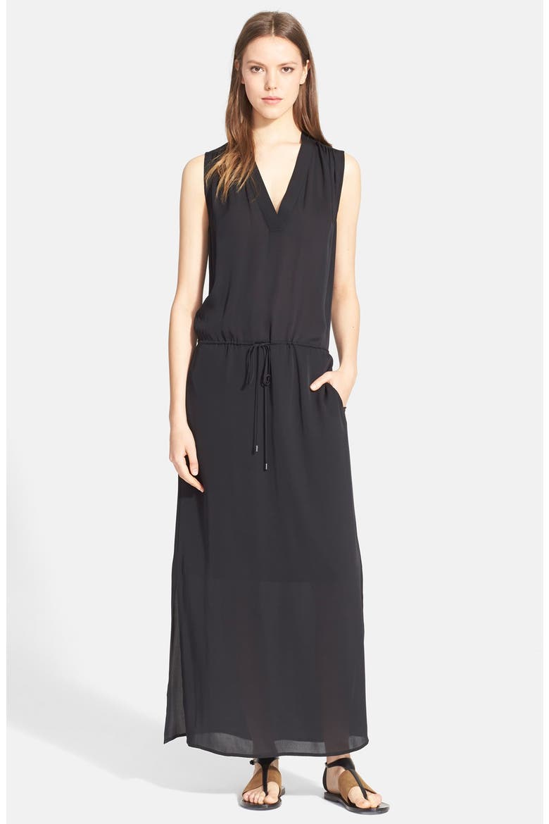 Sleeveless V-Neck Maxi, Main, color, BLACK