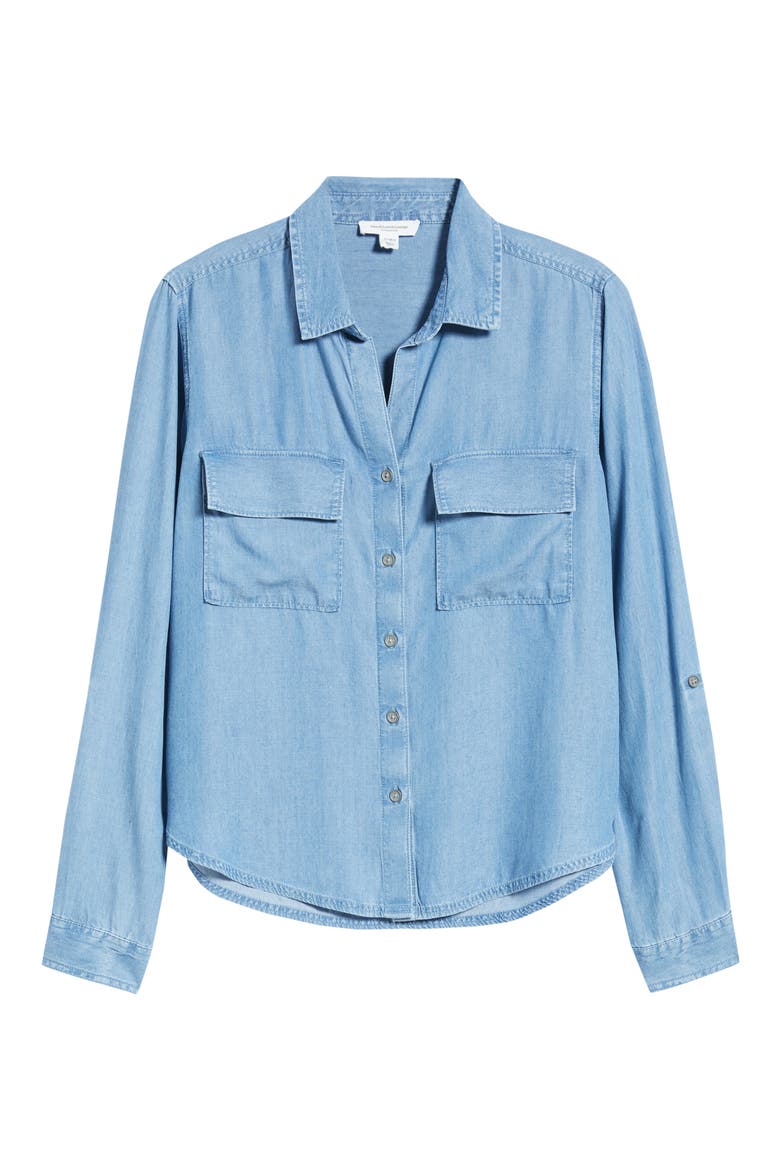 Fiorella Long Sleeve Button-Up Shirt, Alternate, color, MEDIUM WASH