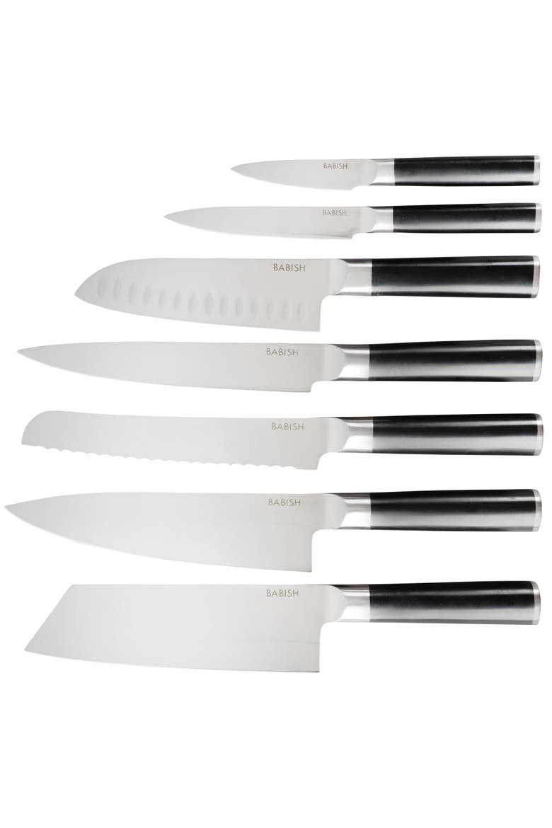 14-Piece High Carbon German Steel Full Tang Forged Knife Set with Sheaths, Alternate, color, Stainless Steel