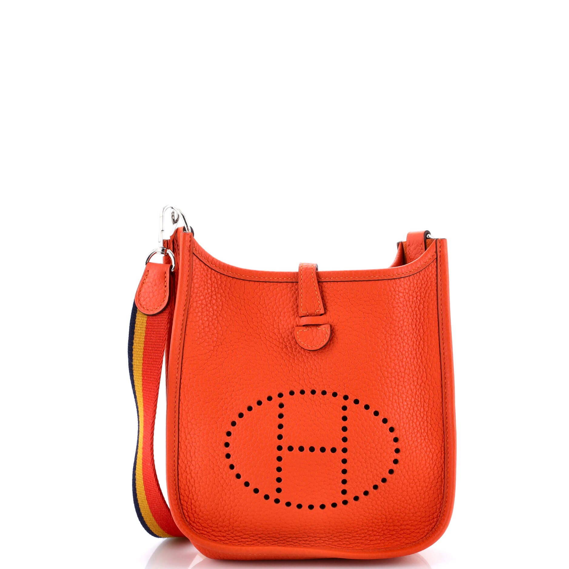 Pre-Owned Hermes Evelyne Bag Gen III Clemence TPM, Main, color, Feu