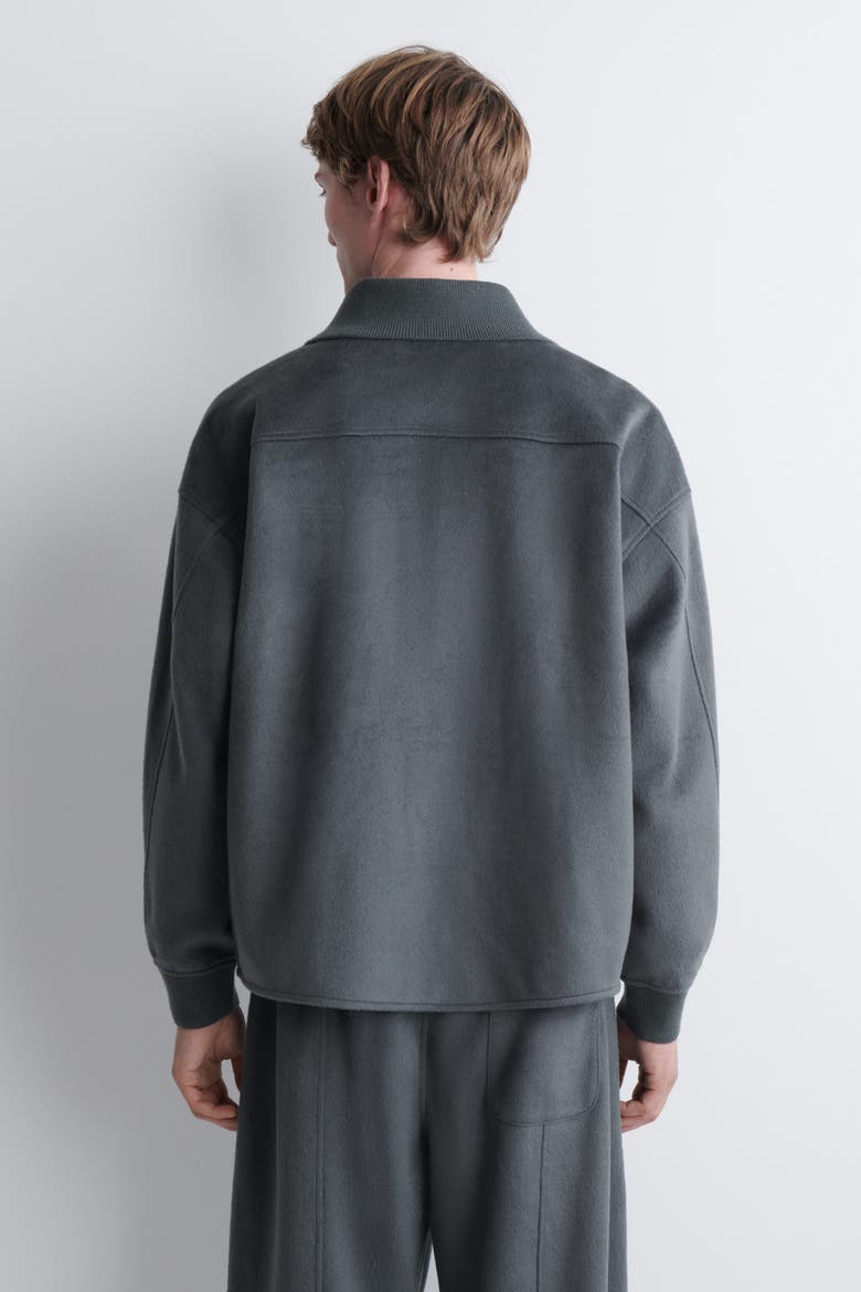 Oversized Brushed Jersey Shirt, Alternate, color, STEEL GRAY