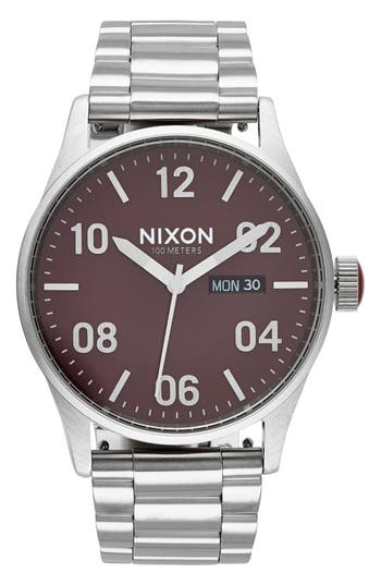 Nixon Sentry Bracelet Watch, 42mm In Brown