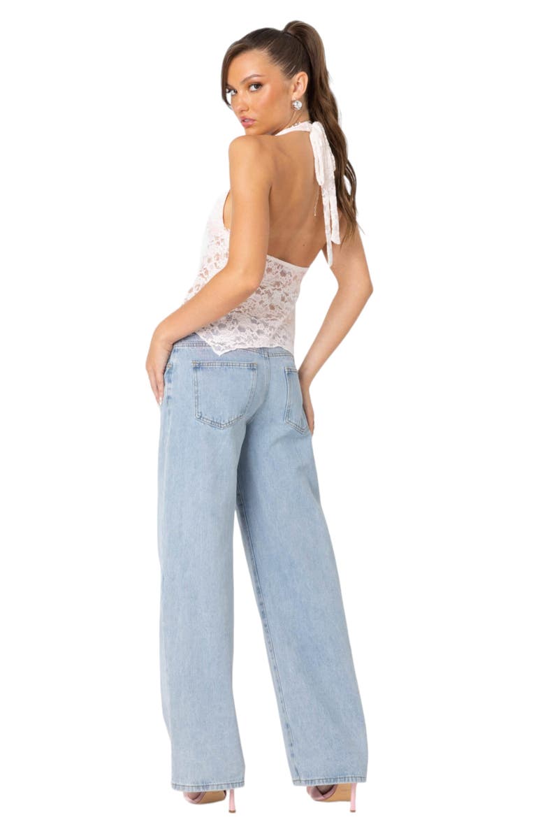 EDIKTED Esme Lace Halter Top, Alternate, color, White