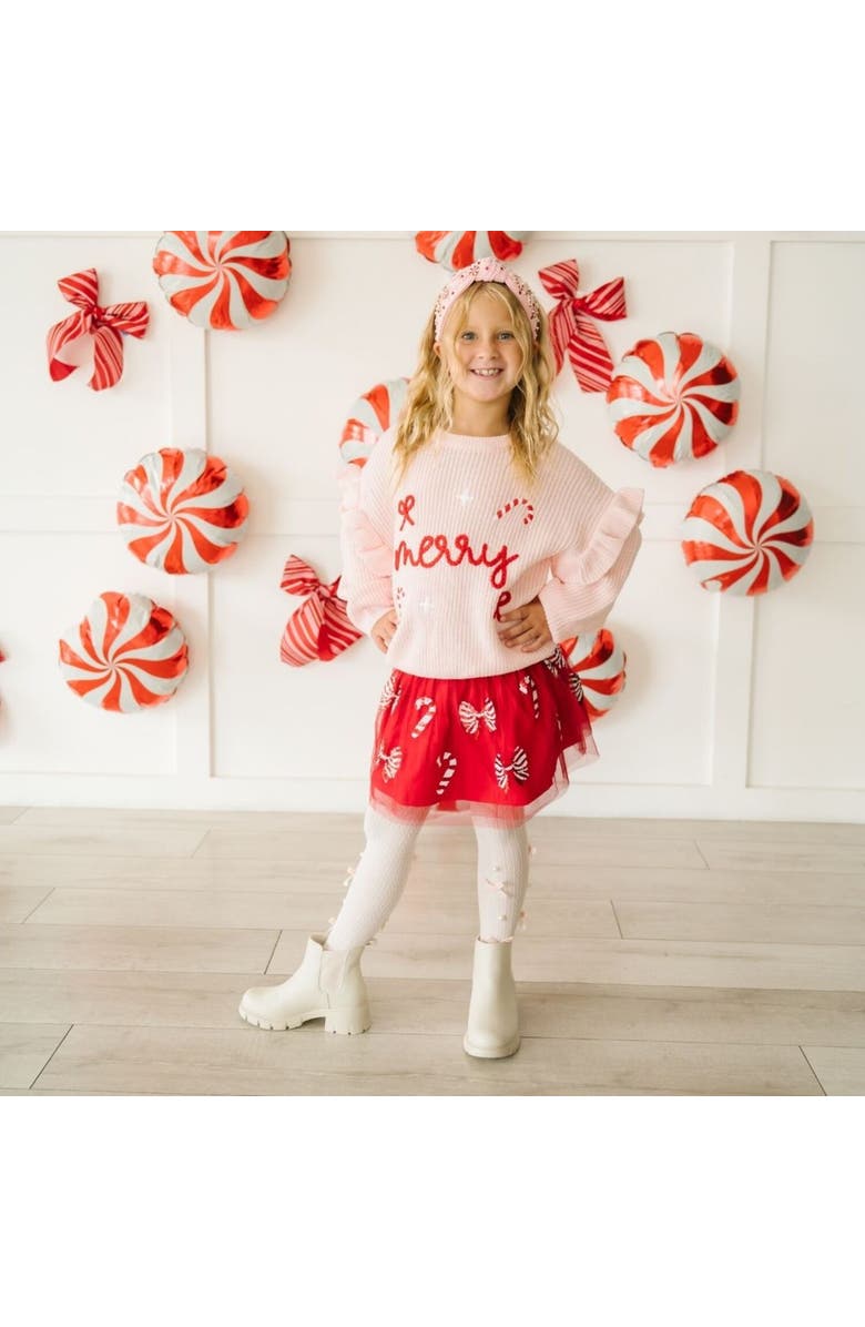 Sweet Wink Bedazzled Bow Tights, Alternate, color, Pink