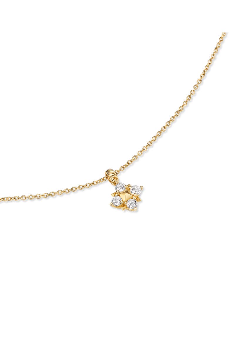 David Yurman Petite Modern Renaissance Pyramid Pendant Necklace in 18K Gold with Diamonds, Alternate, color, 