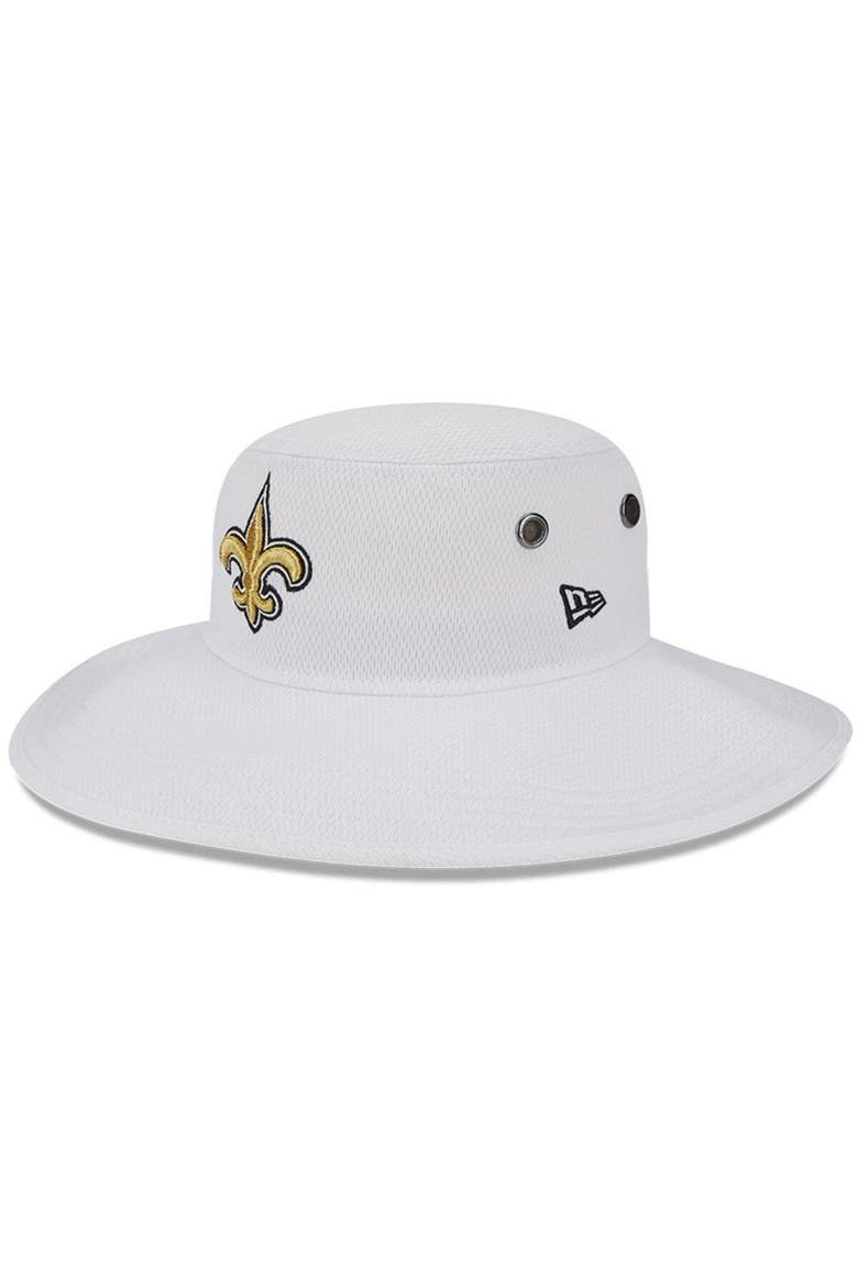 Men's New Era White New Orleans Saints 2023 NFL Training Camp Panama Bucket Hat, Main, color, White