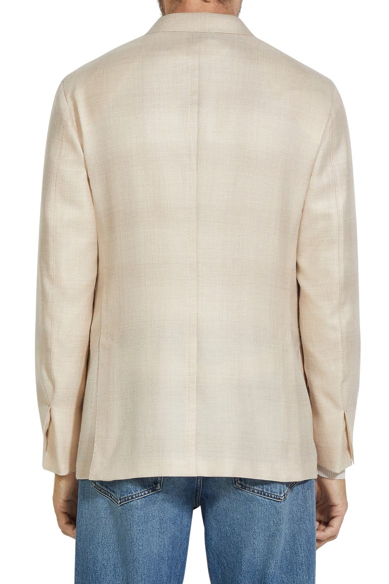 Shadow Plaid Cashmere & Silk Sport Coat, Alternate, color, NATURAL CHALK