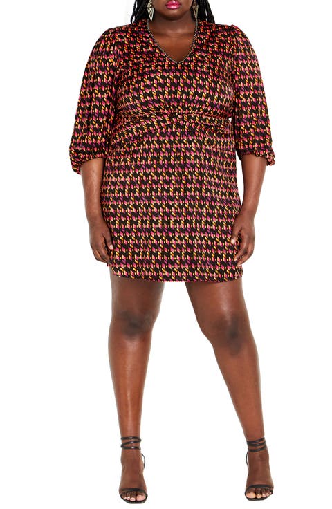 Georgie Print Long Sleeve Dress (Plus)