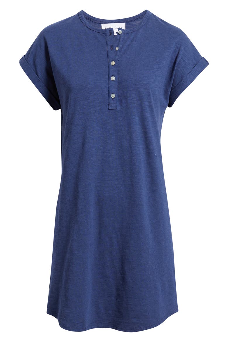 Placket Cap Sleeve Dress, Alternate, color, MIDNIGHT SURF