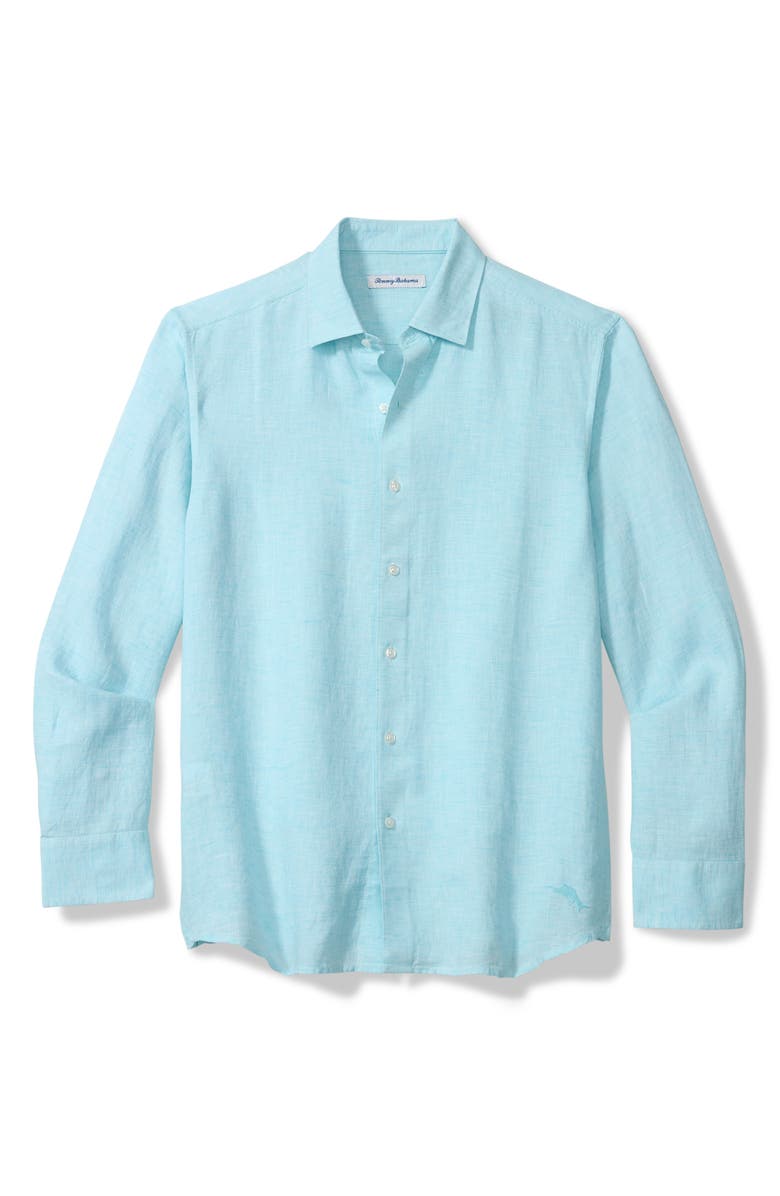 Tommy Bahama Lennox Linen Button-Up Shirt, Main, color, Blue Radiance