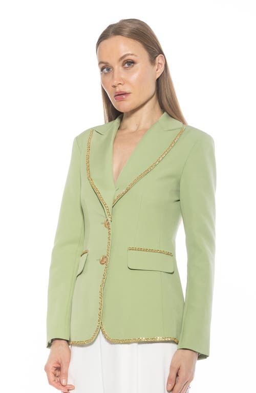 Alexia Admor Janet Chain Trim Blazer In Sage