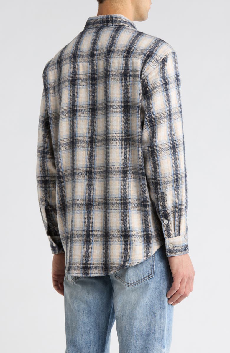 925 Originals Oversize Coastal Plaid Button-Up Flannel Shirt, Alternate, color, Blue