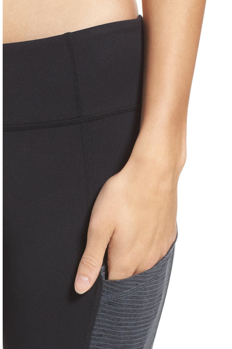 Block Midi Leggings, Alternate, color, BLACK
