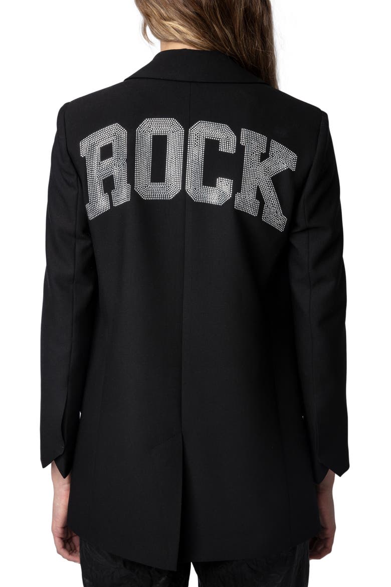 Viva Rock Strass Blazer, Alternate, color, NOIR