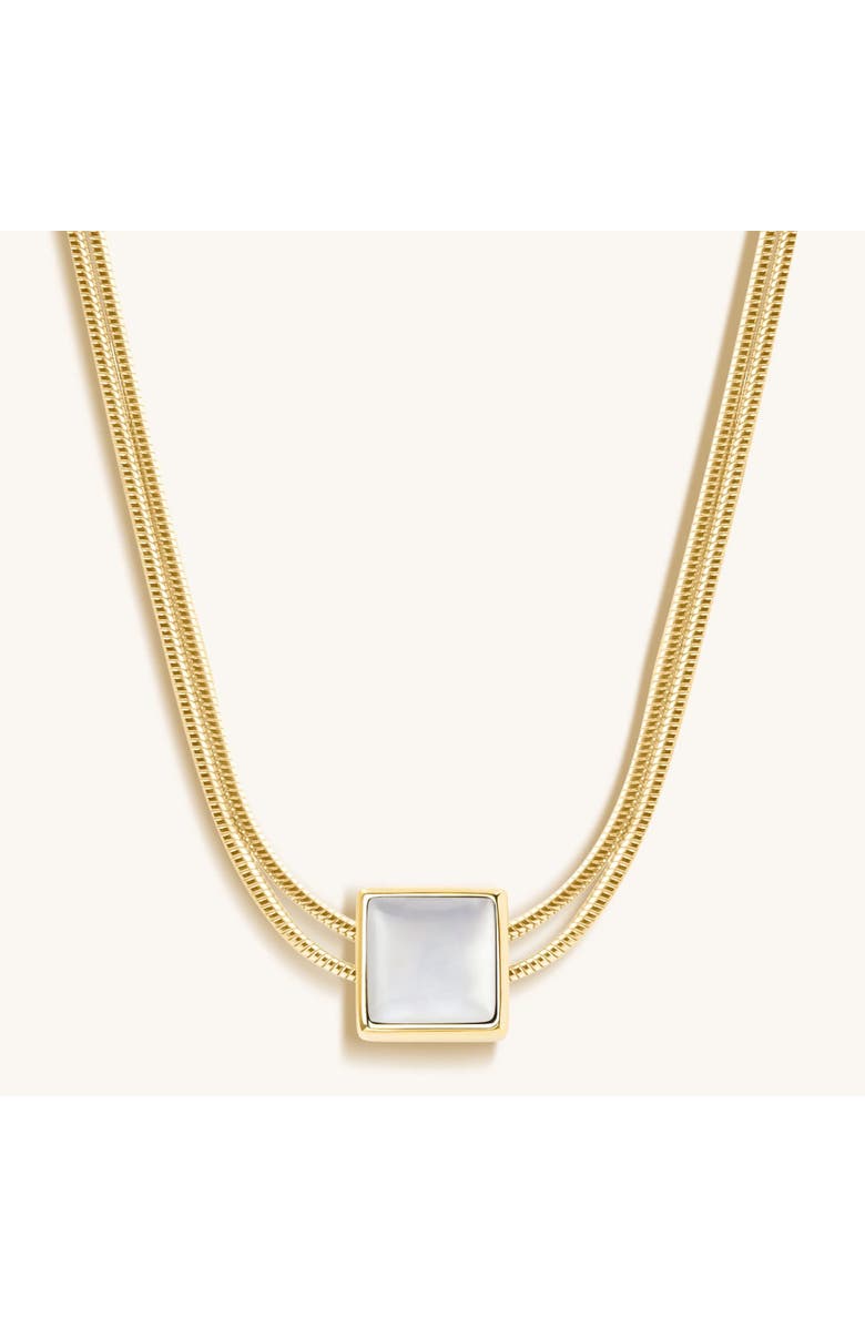 Karma and Luck Protect & Balance - Mother of Pearl Evil Eye June Birthstone Necklace, Main, color, Gold/White