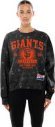 New Era Women's New Era Black San Francisco Giants Throwback Oversized Boxy Sweatshirt