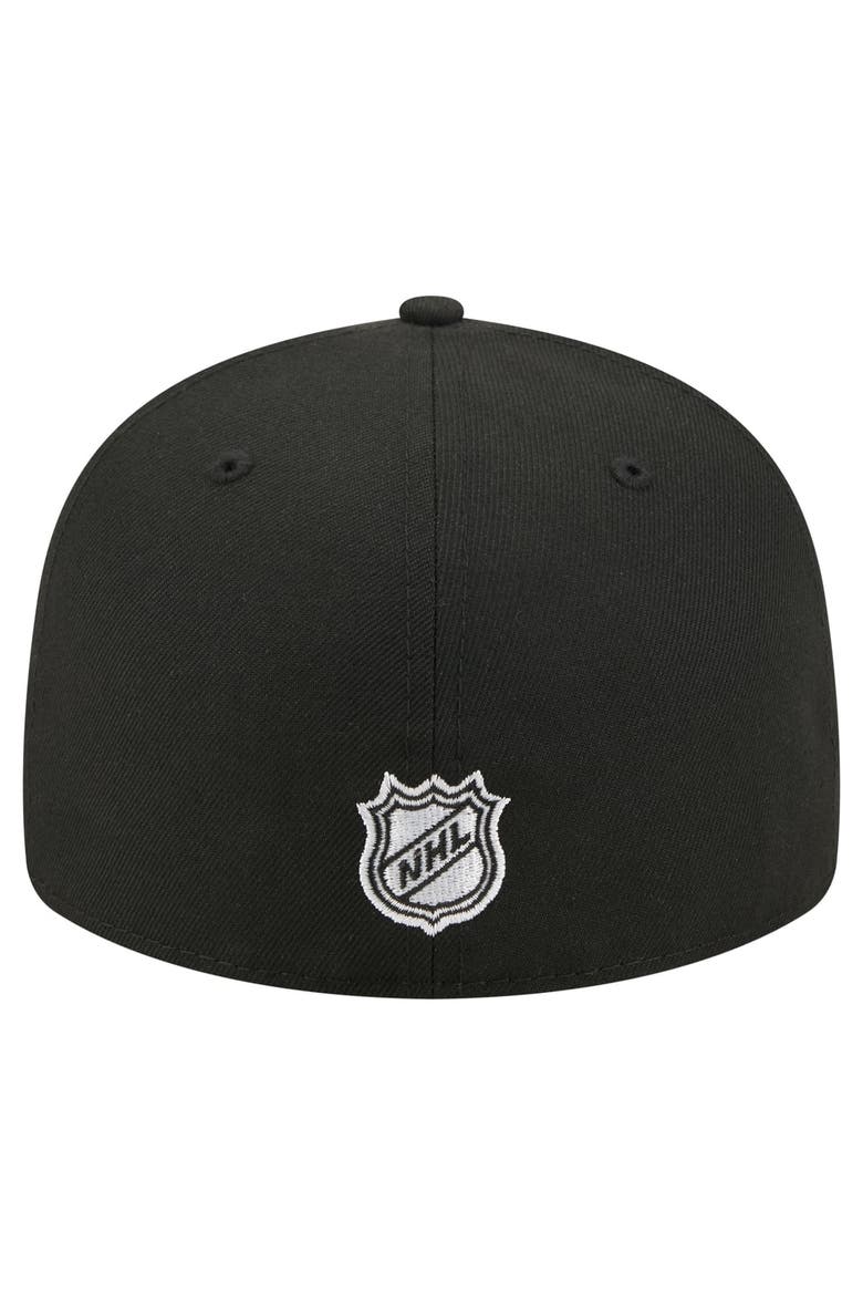 Men's New Era  Black San Jose Sharks Freedom Pre-Curved 59FIFTY Fitted Hat, Alternate, color, Black