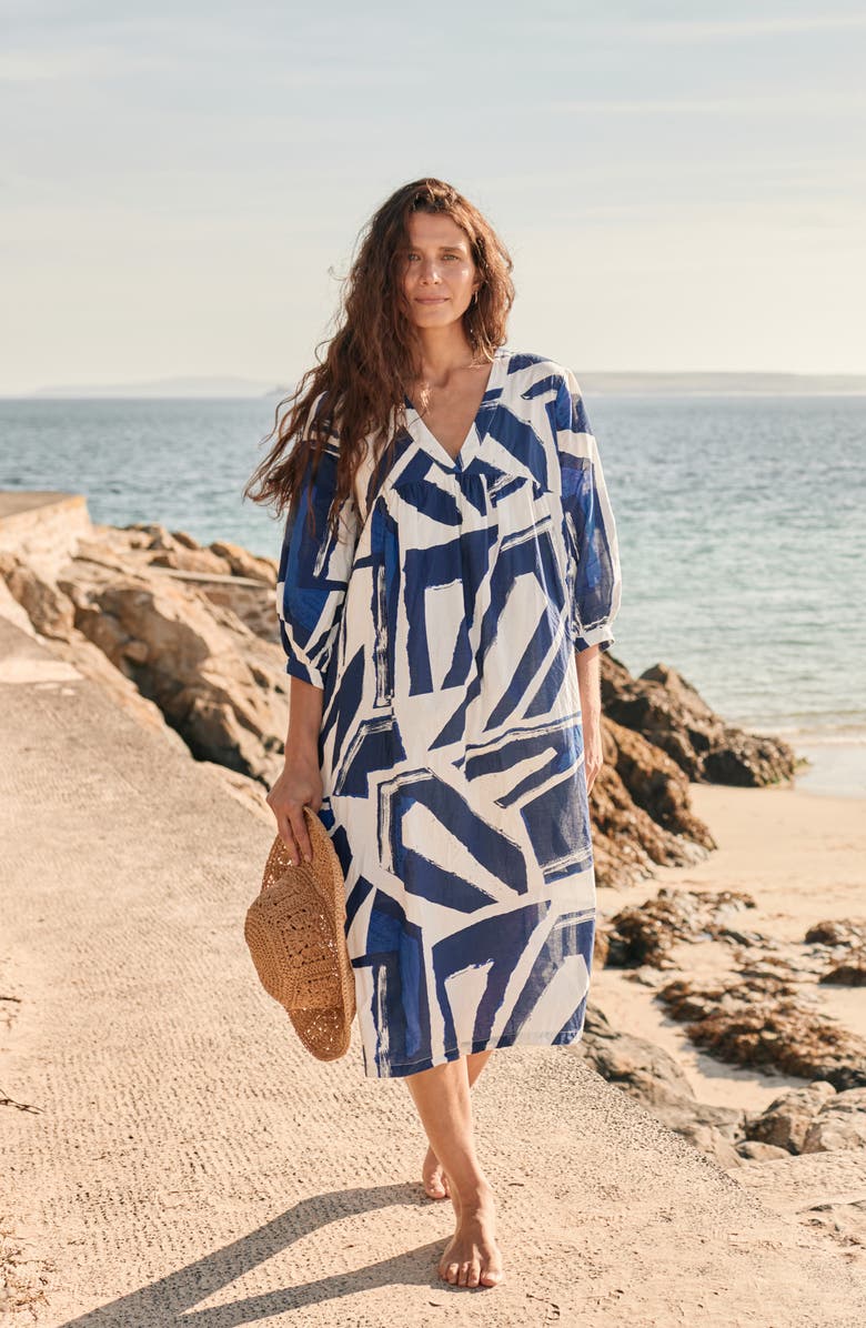 Seasalt Cornwall Earth Organic Cotton Caftan Dress, Alternate, color, 