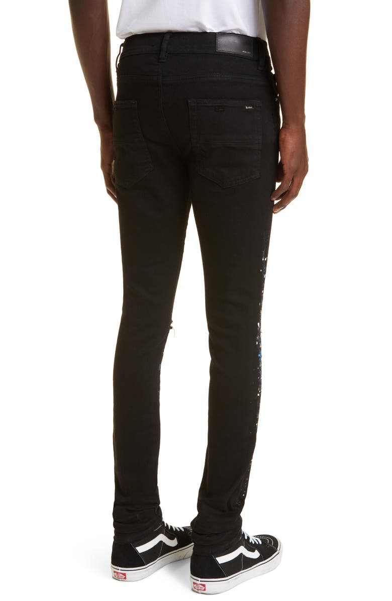AMIRI Crystal Painter Ripped Skinny Jeans, Alternate, color,